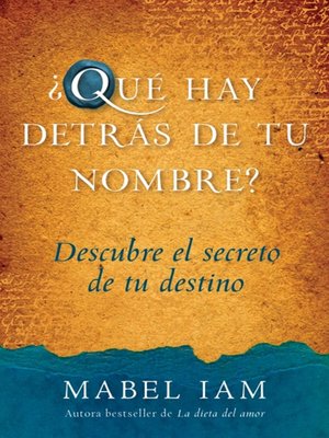 cover image of Que hay detras de tu nombre?